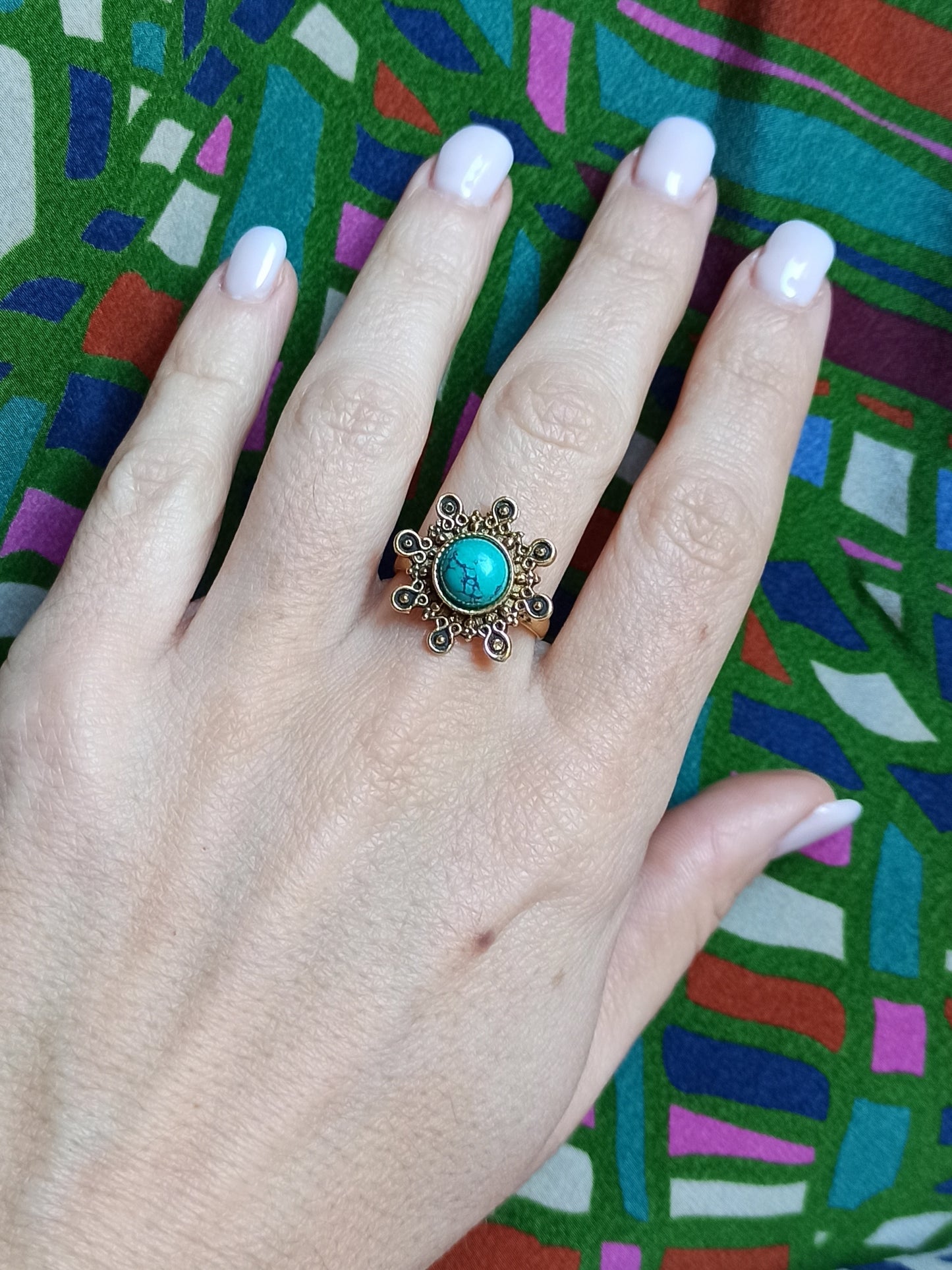 Golden snowflake boho ring