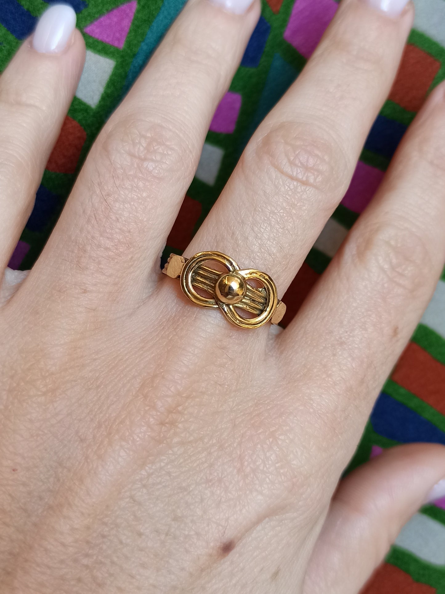 Golden boho infinite knot ring