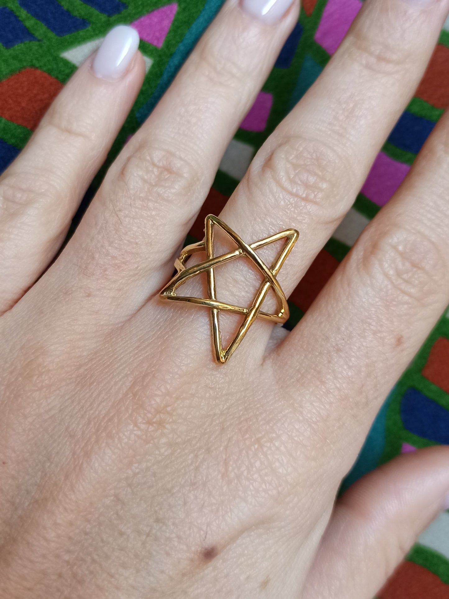 Golden star boho ring