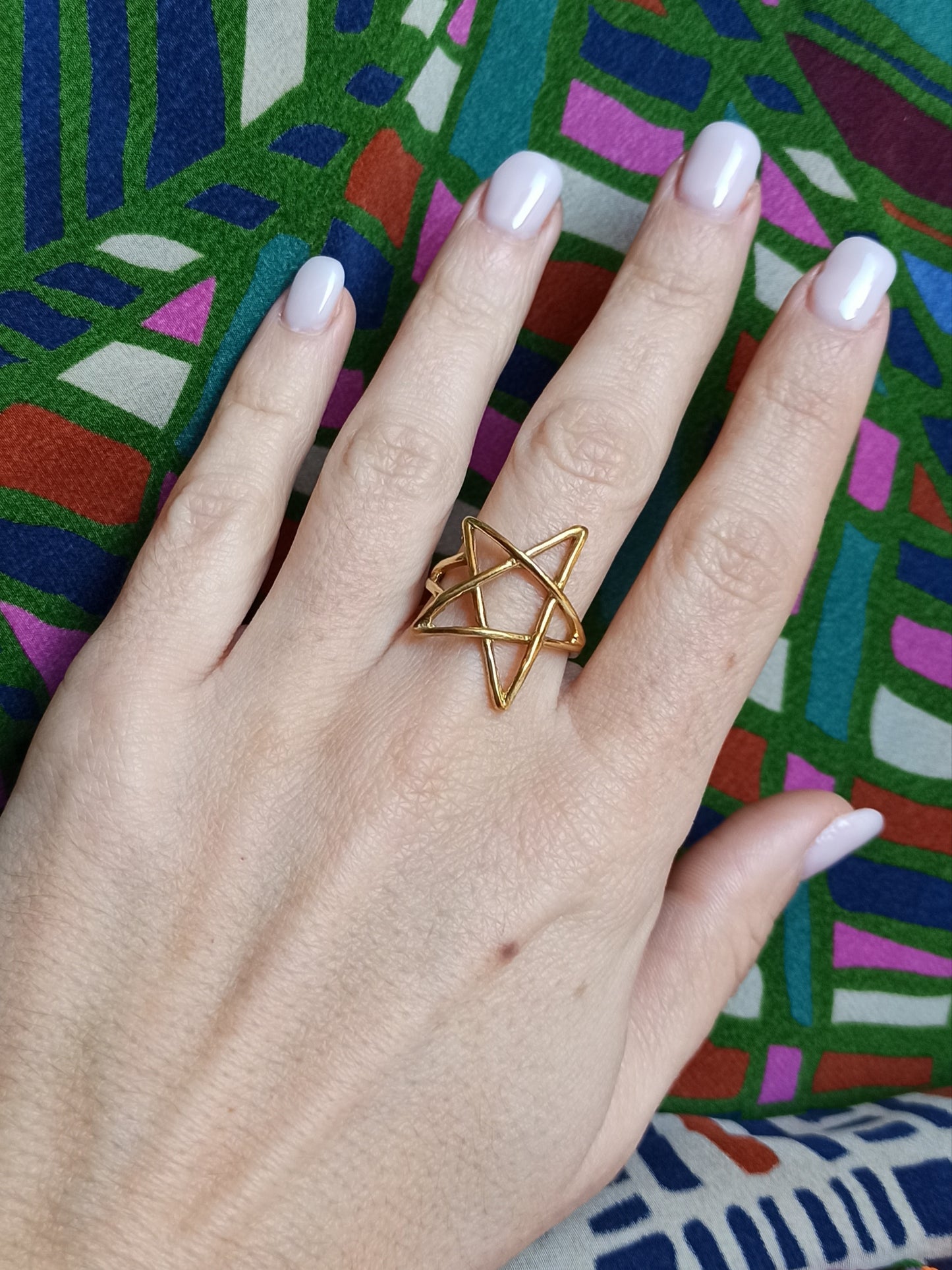 Golden star boho ring