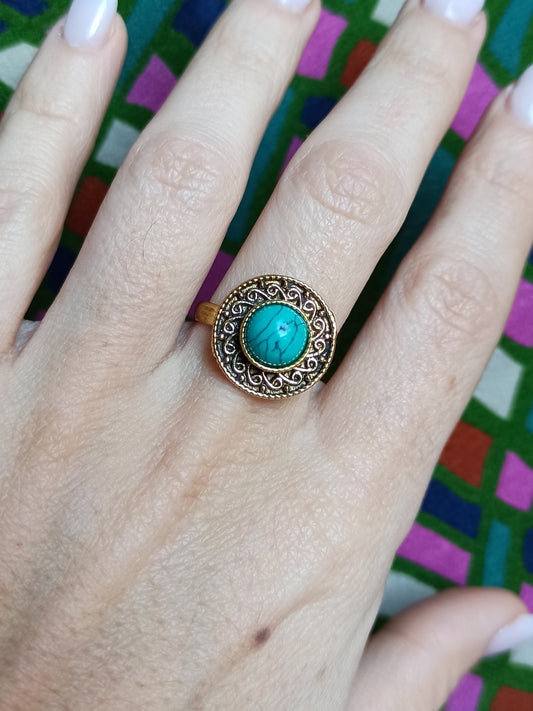 Golden circle boho ring