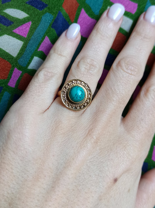 Golden circle boho ring