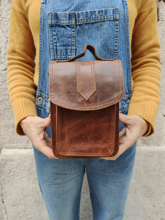 Unisex leather men's and women's bag