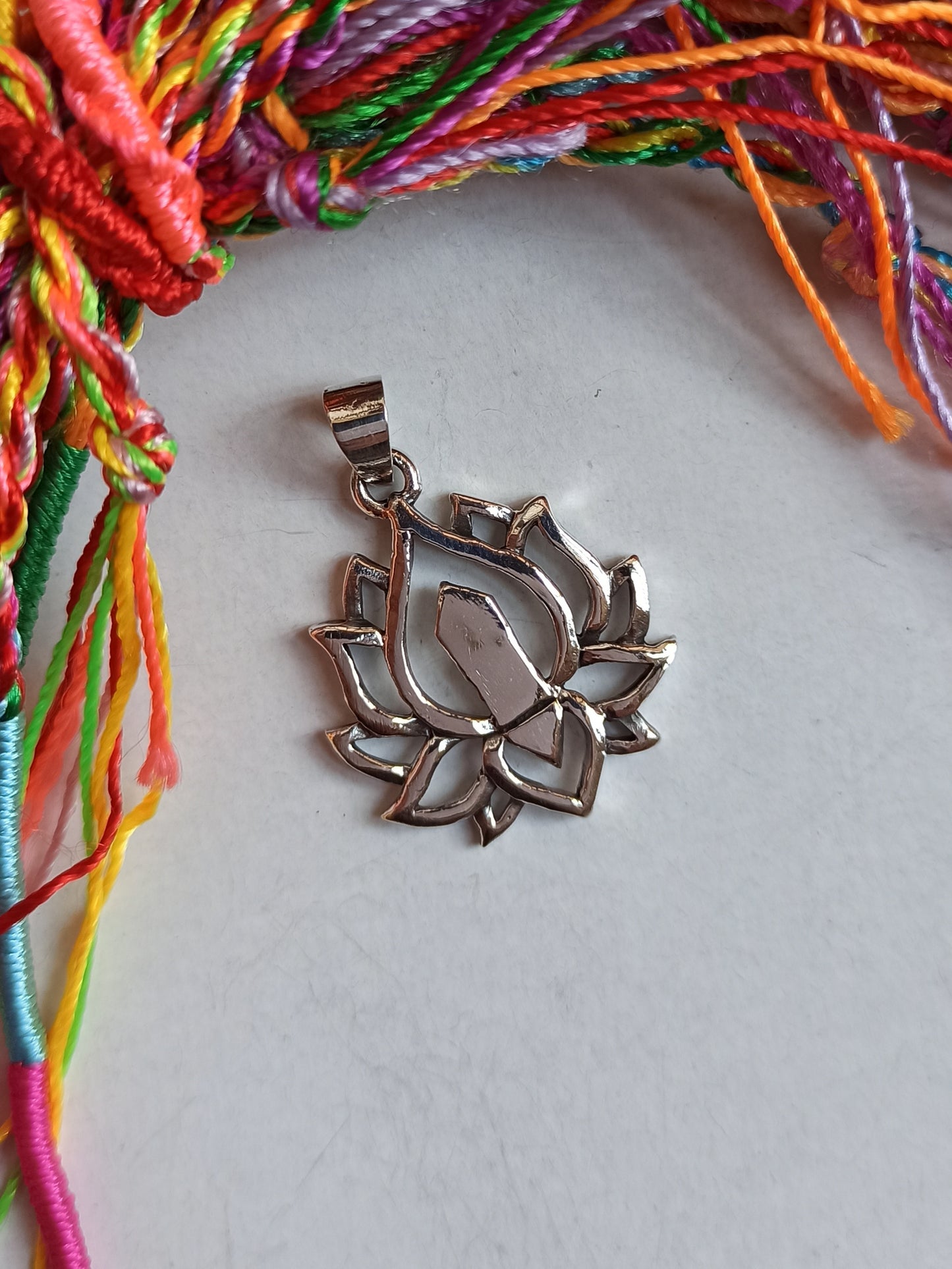 925 silver lotus flower pendant