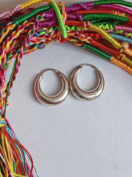 Small rounded earrings 925 silver W14