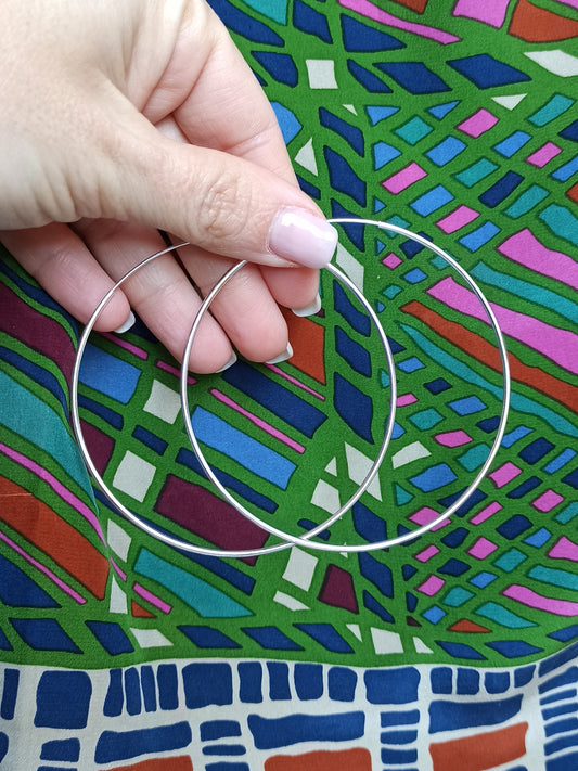 W11 Riesige dünne Creolen aus 925er Silber