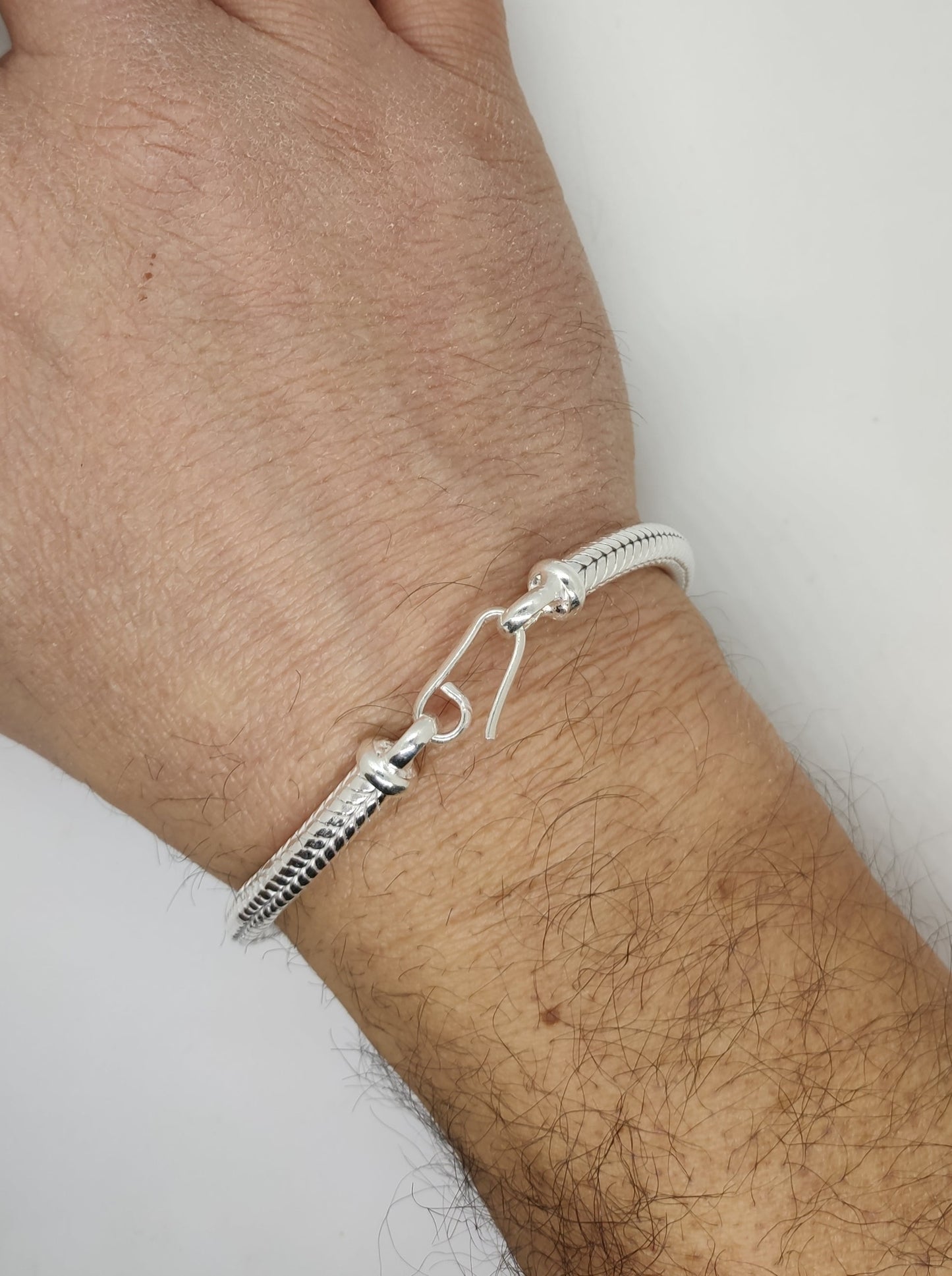 Men's rat tail snake bracelet in 700 silver S1