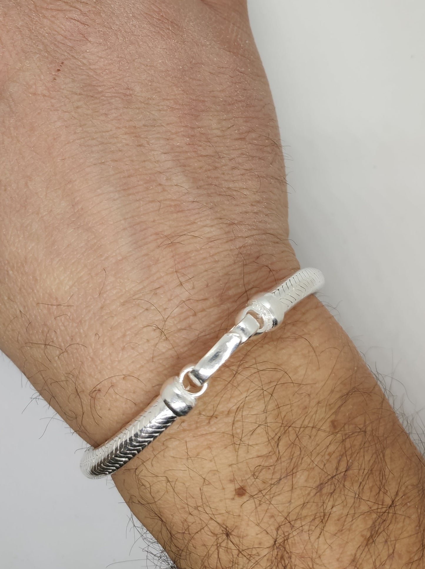 Men's rat tail snake bracelet in 700 silver S2