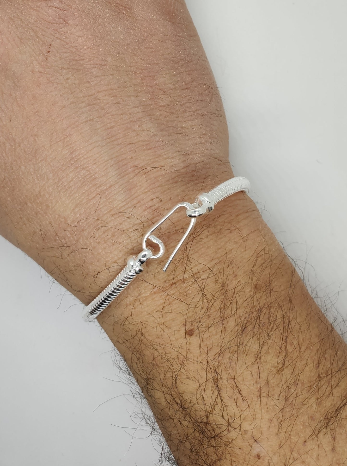 Men's rat tail snake bracelet in 700 silver S3