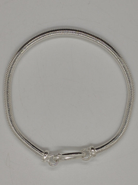 Men's rat tail snake bracelet in 700 silver S4