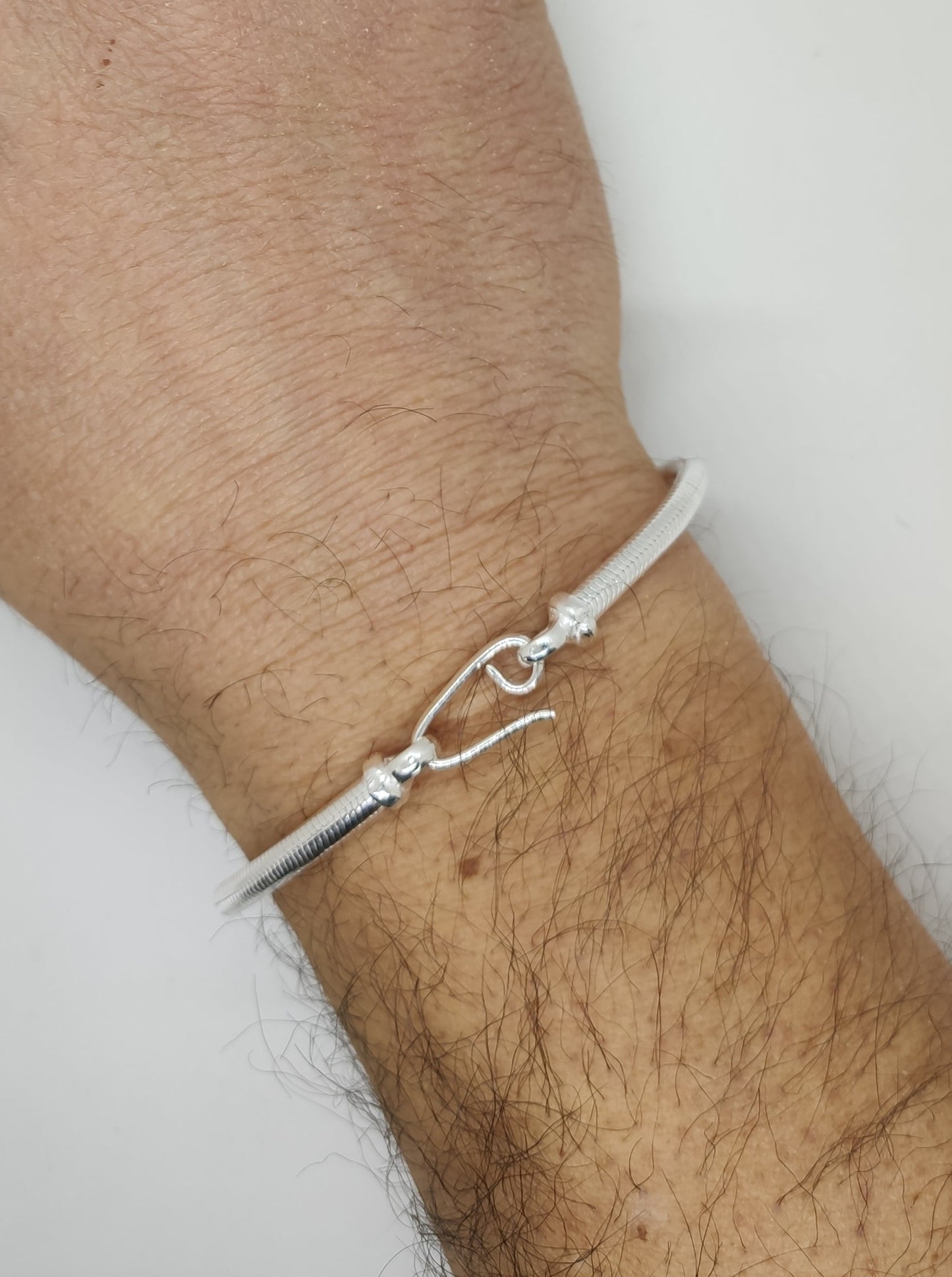 Men's rat tail snake bracelet in 700 silver S4