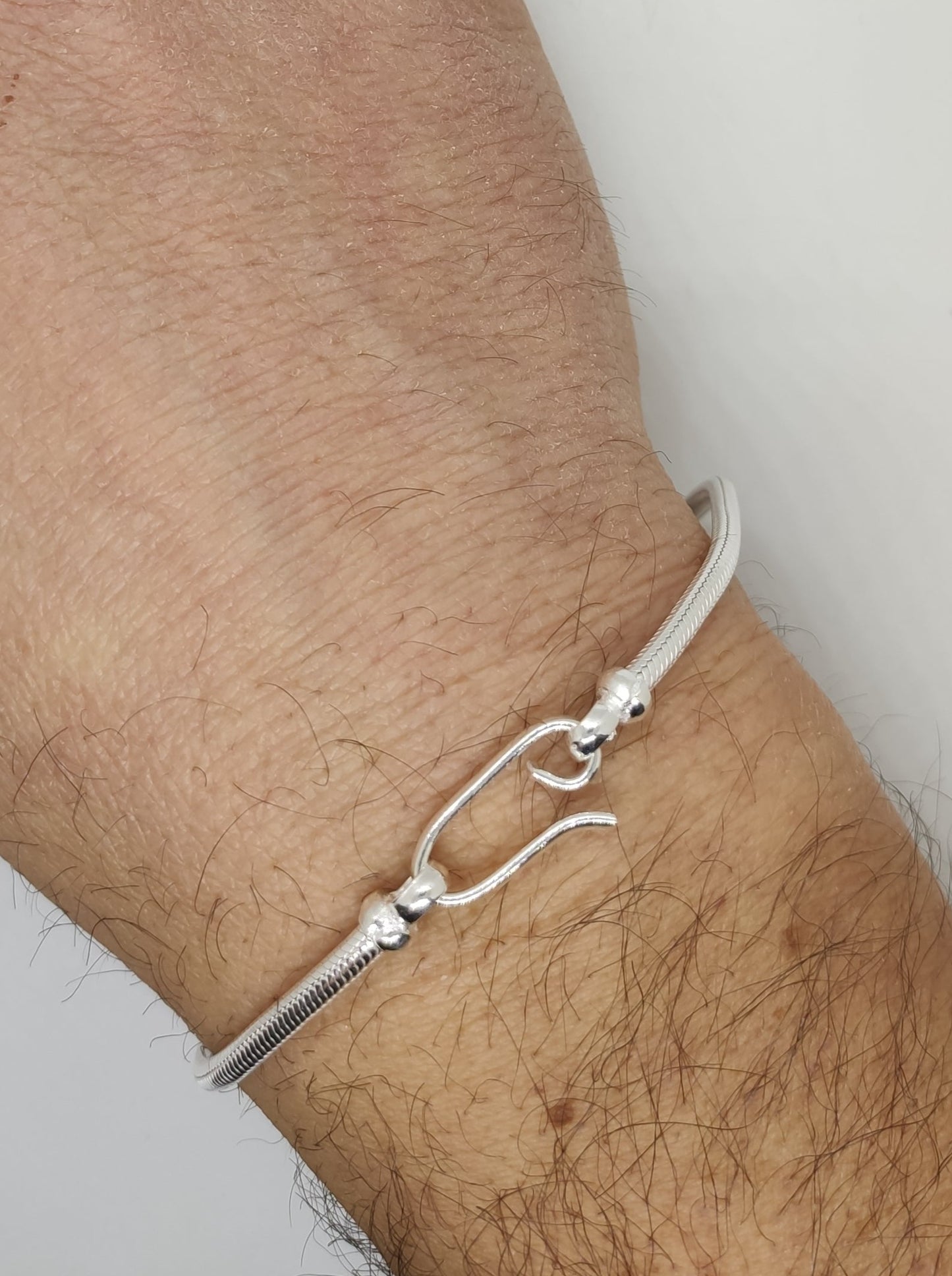 Men's rat tail snake bracelet in 700 silver S5