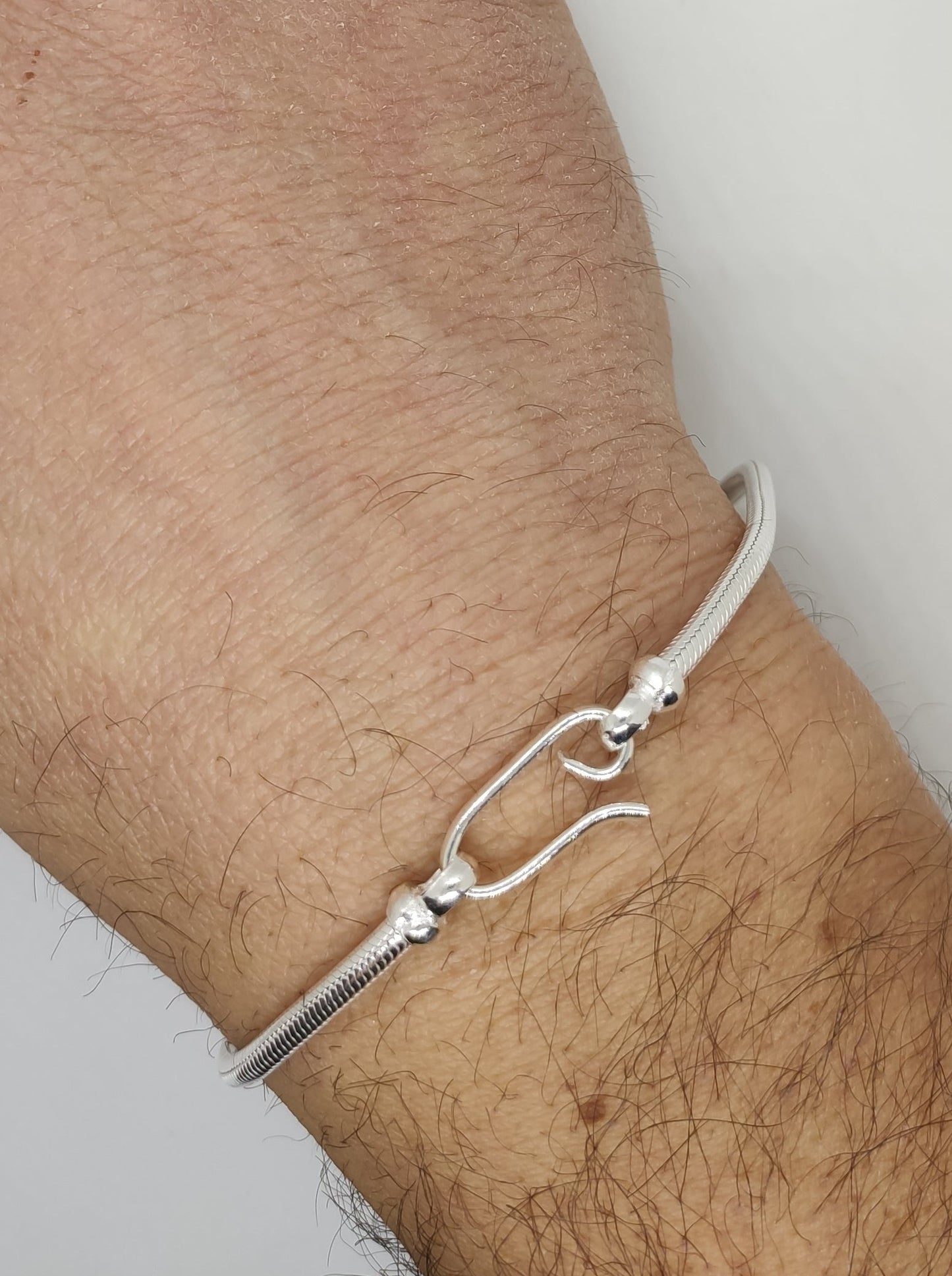 Men's rat tail snake bracelet in 700 silver S6