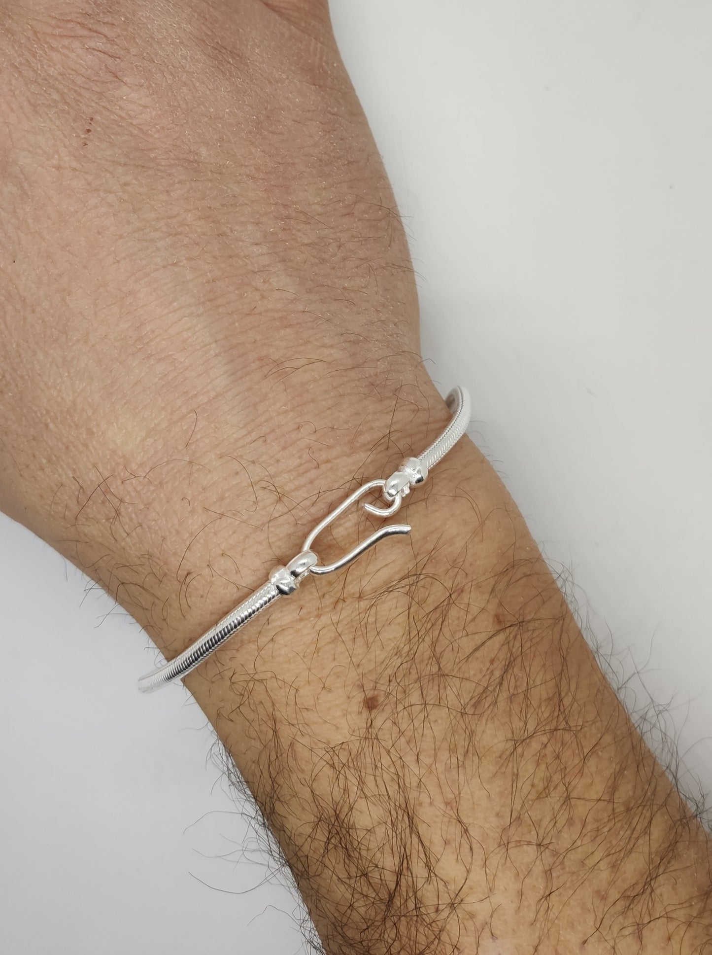 Men's rat tail snake bracelet in 700 silver S5