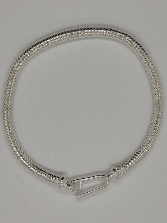 Men's rat tail snake bracelet in 700 silver S9