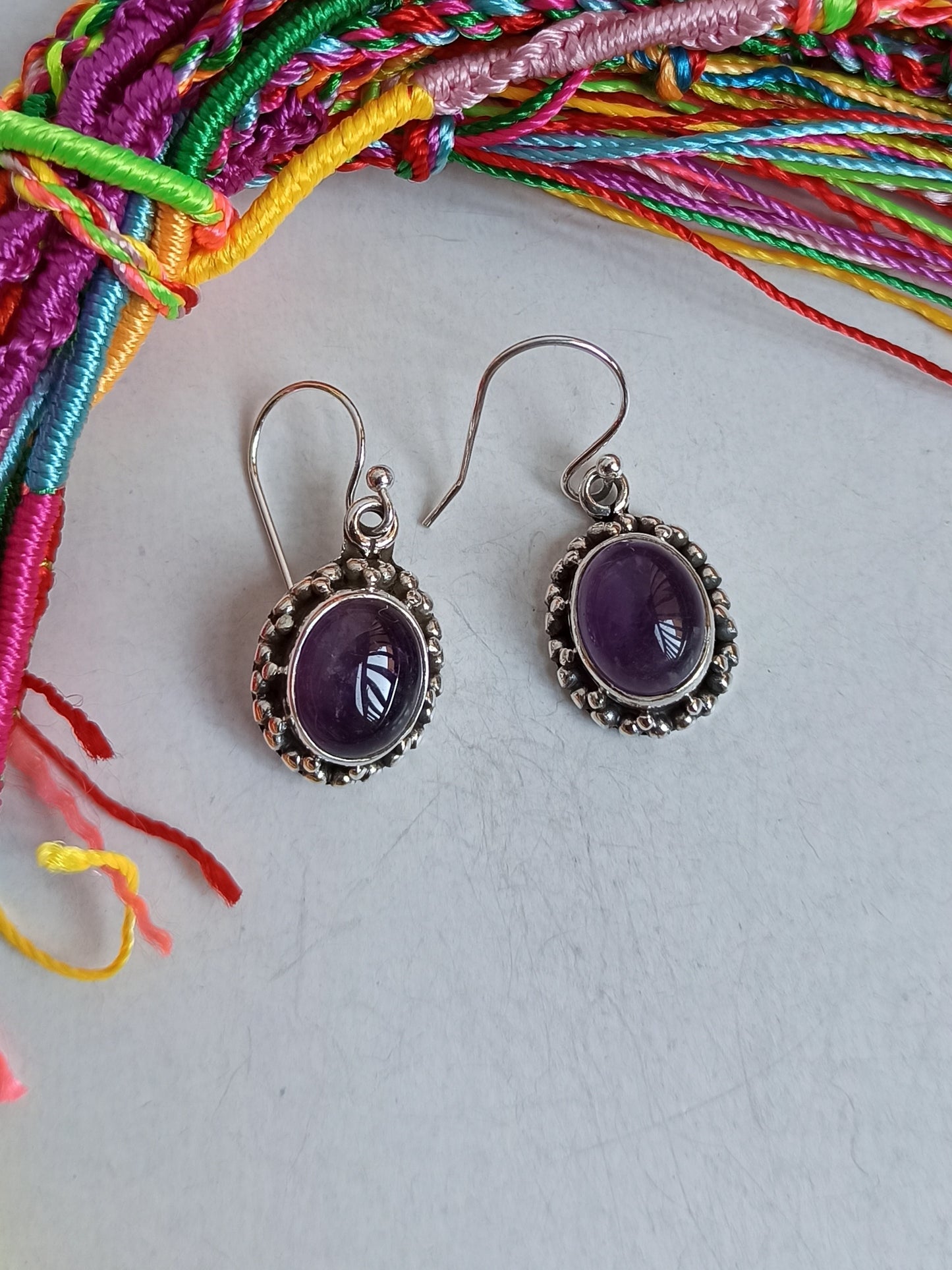 Amethyst 925 silver earrings