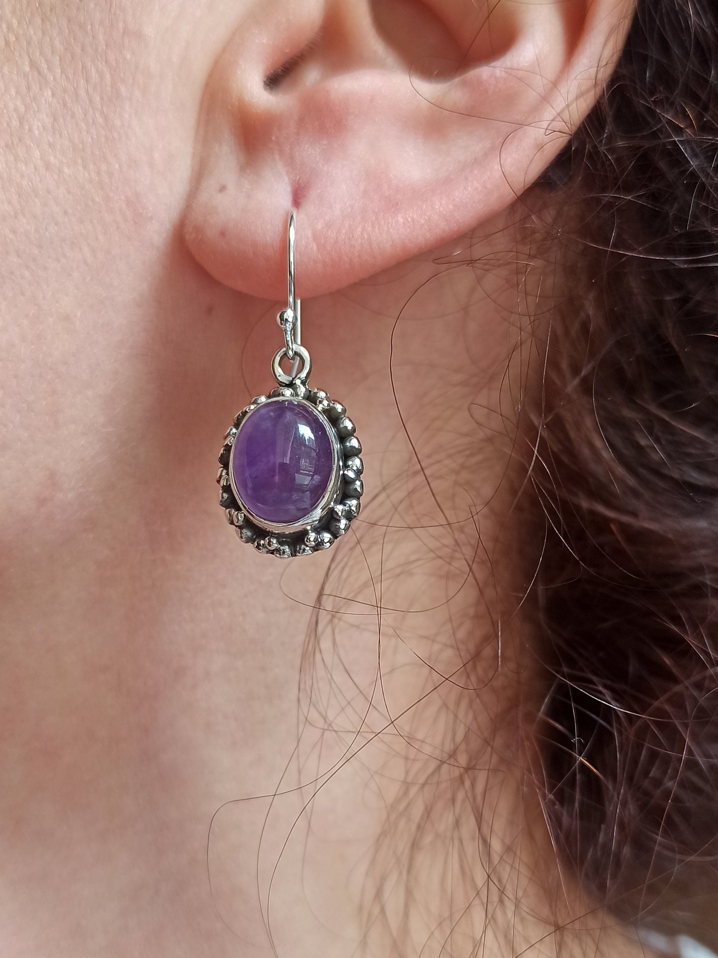 Amethyst 925 silver earrings