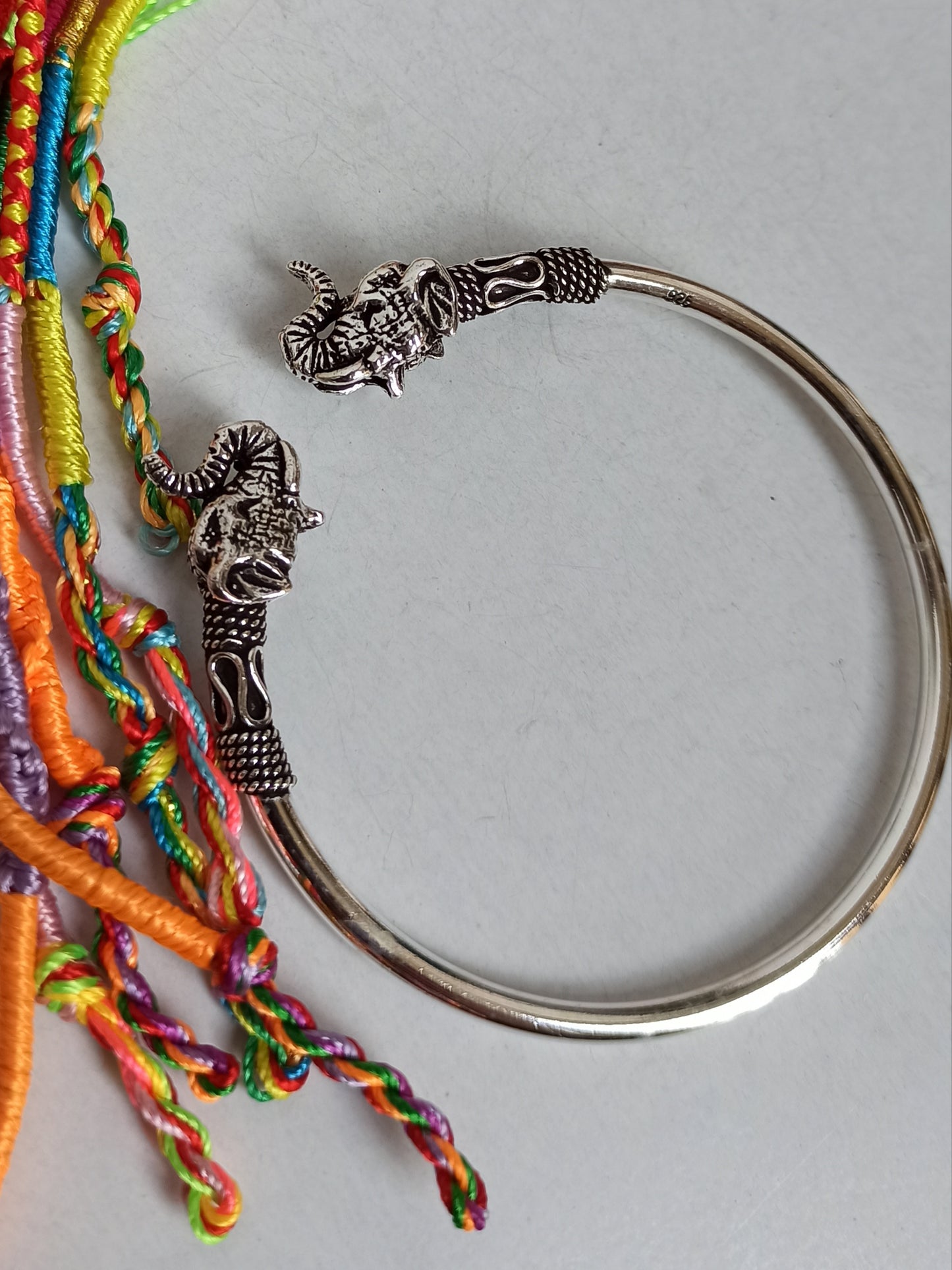 Rigid bracelet in 925 silver elephant