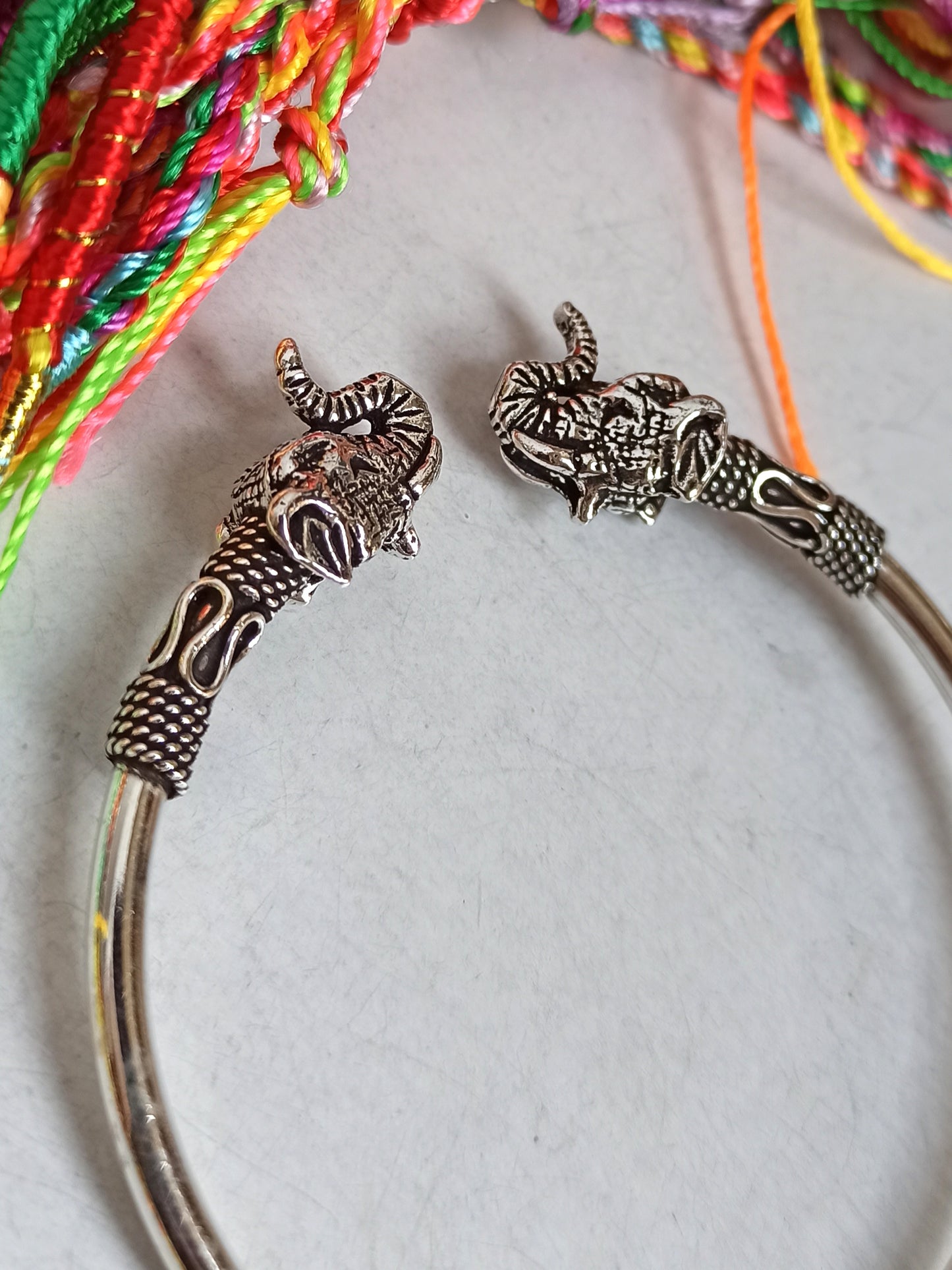 Rigid bracelet in 925 silver elephant