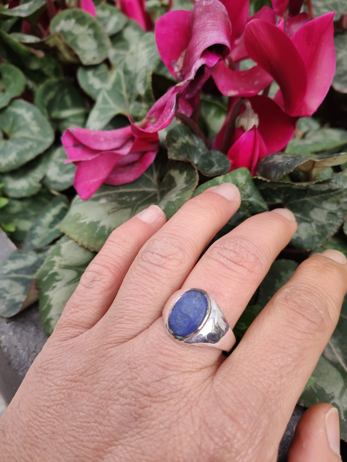 Men's Ring 925 silver LAPIS LAZULI U6