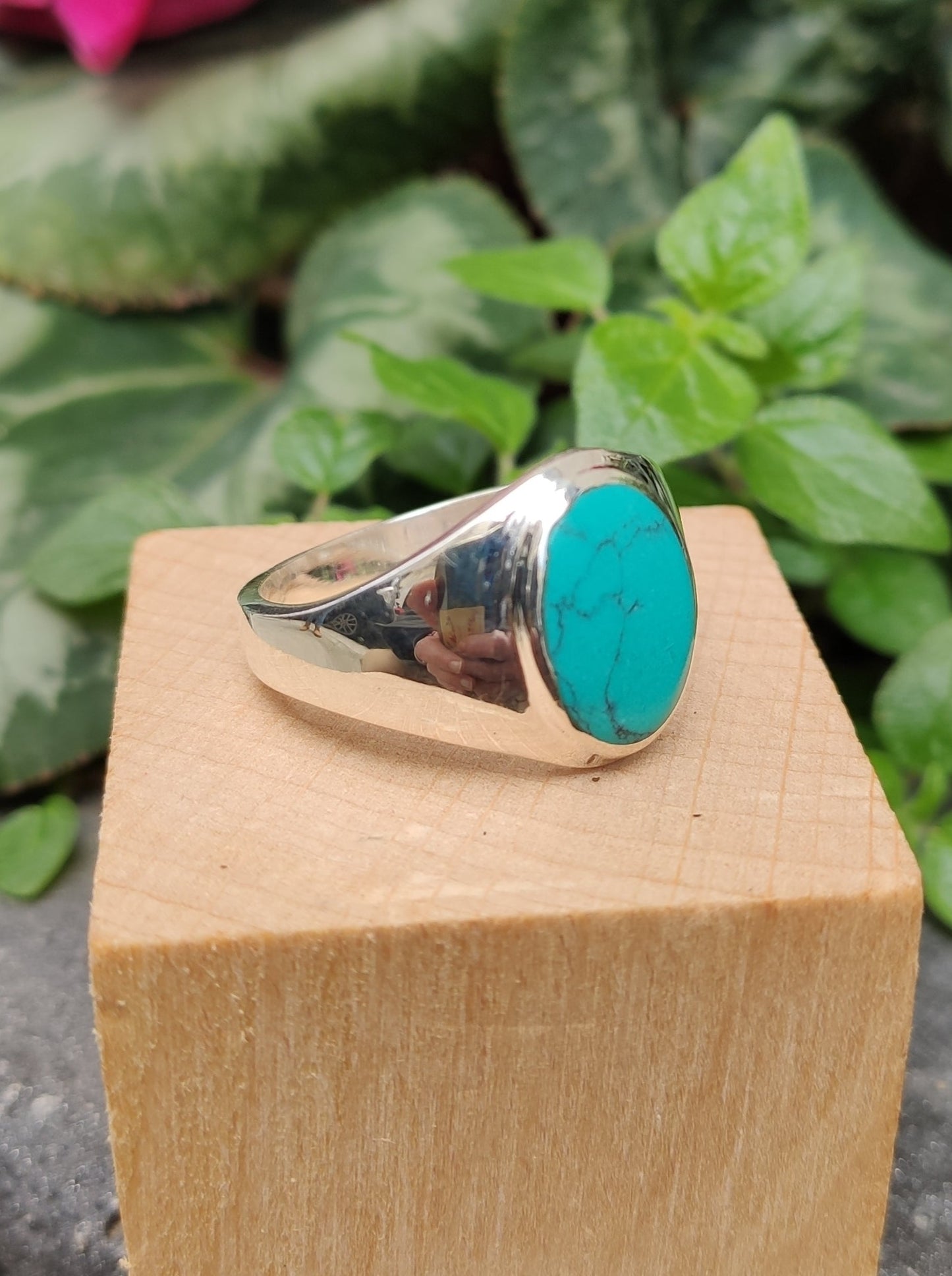 Men's ring 925 silver TURQUOISE U11