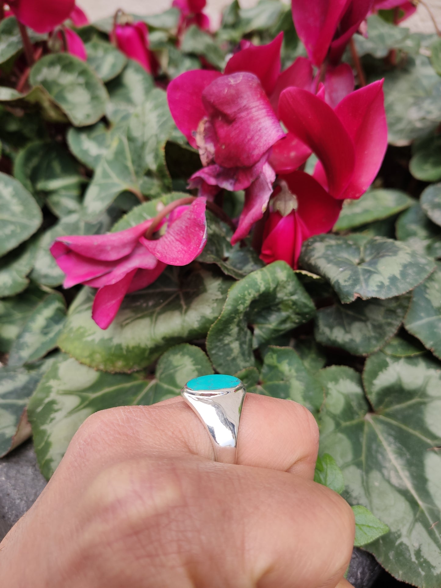 Men's ring 925 silver TURQUOISE U11