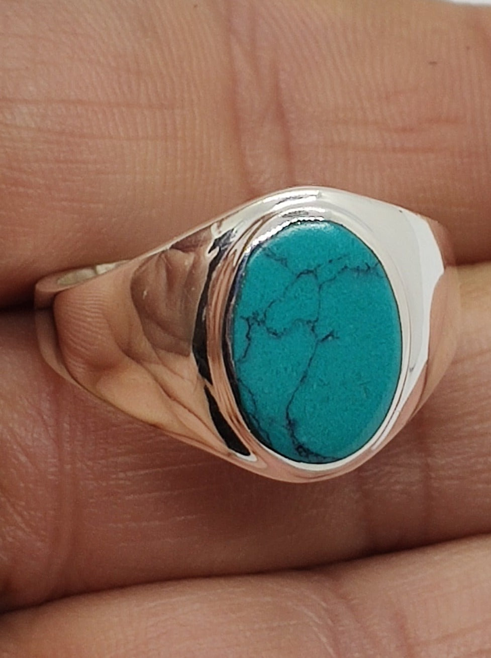 Men's ring 925 silver TURQUOISE U11