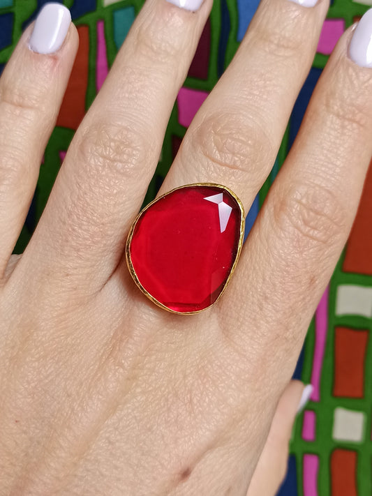 Red drop golden ring