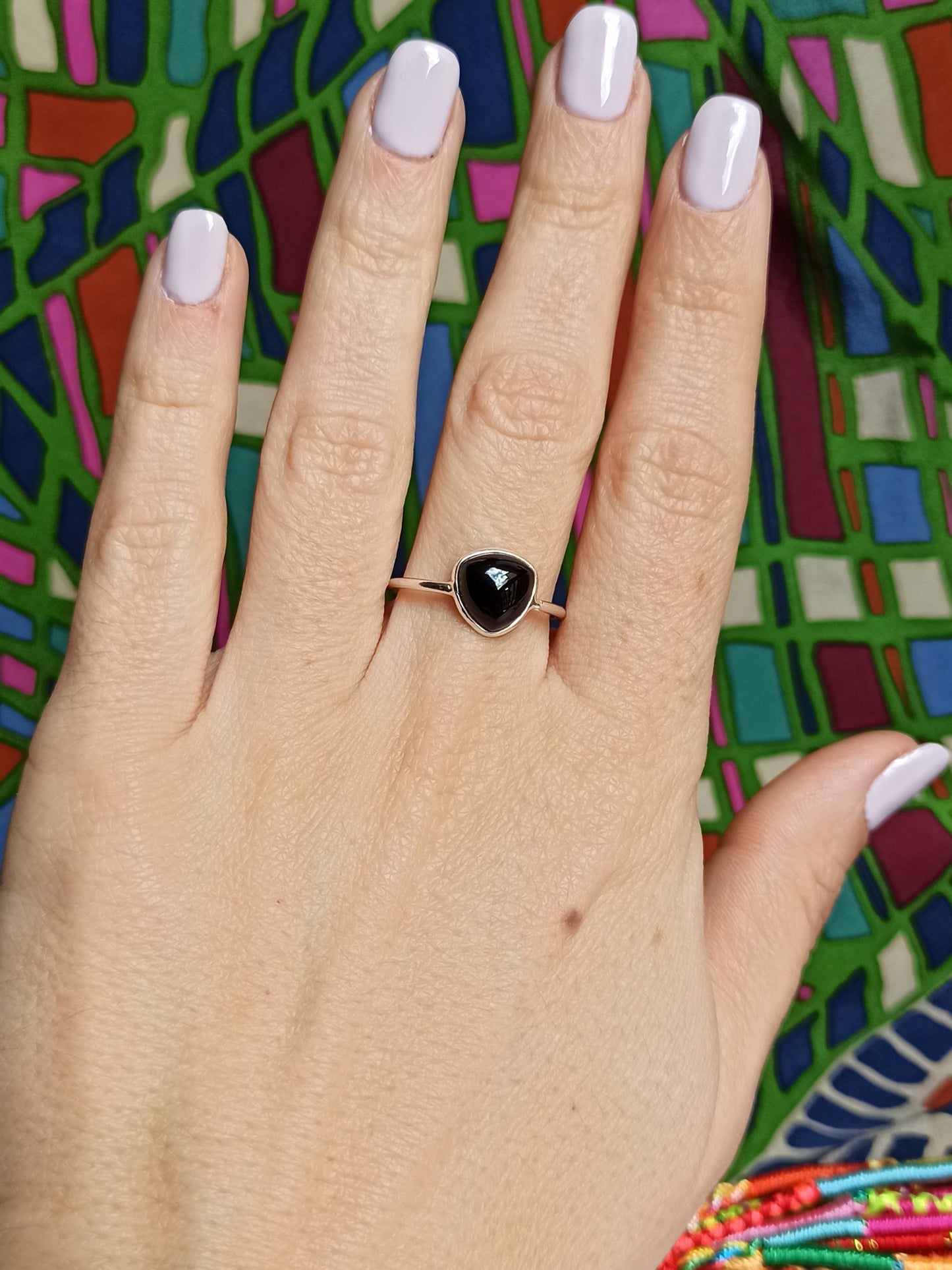 925 silver ring black onyx D28