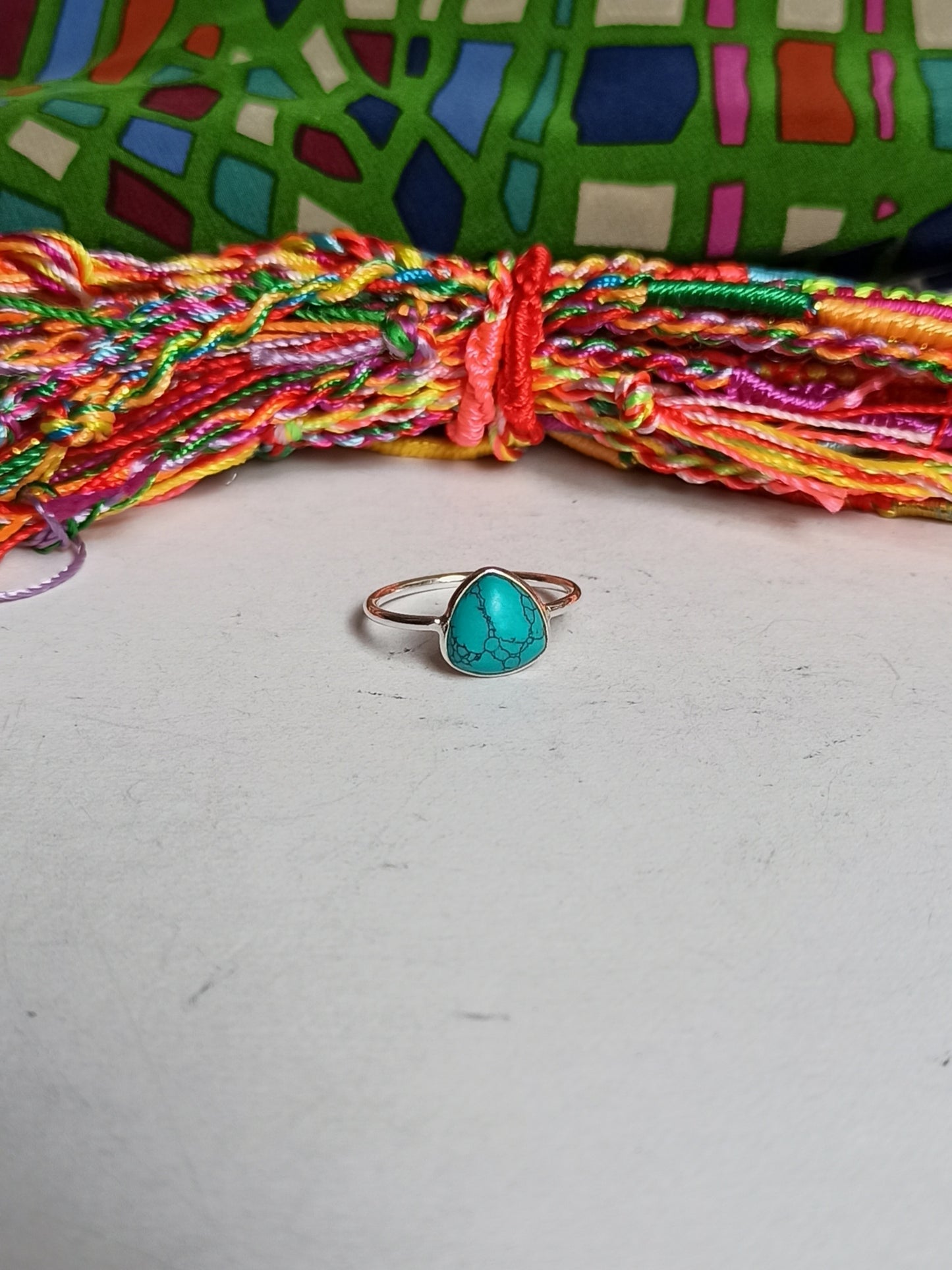 Turquoise 925 silver ring D32