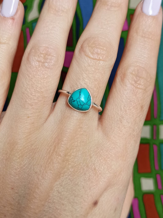 Turquoise 925 silver ring D32