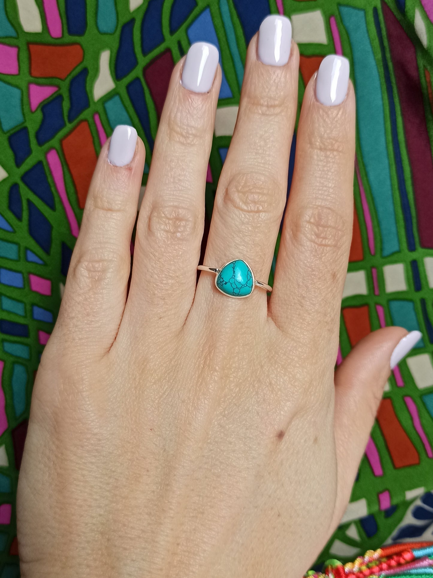 Turquoise 925 silver ring D32