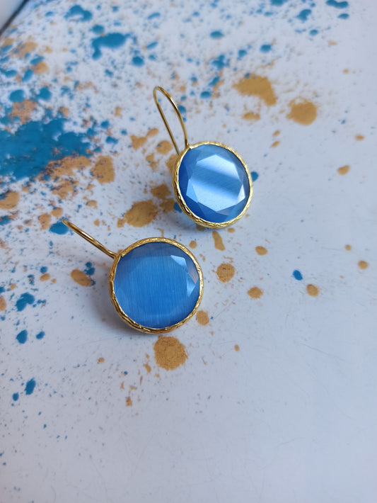 Round sugar paper stone earrings
