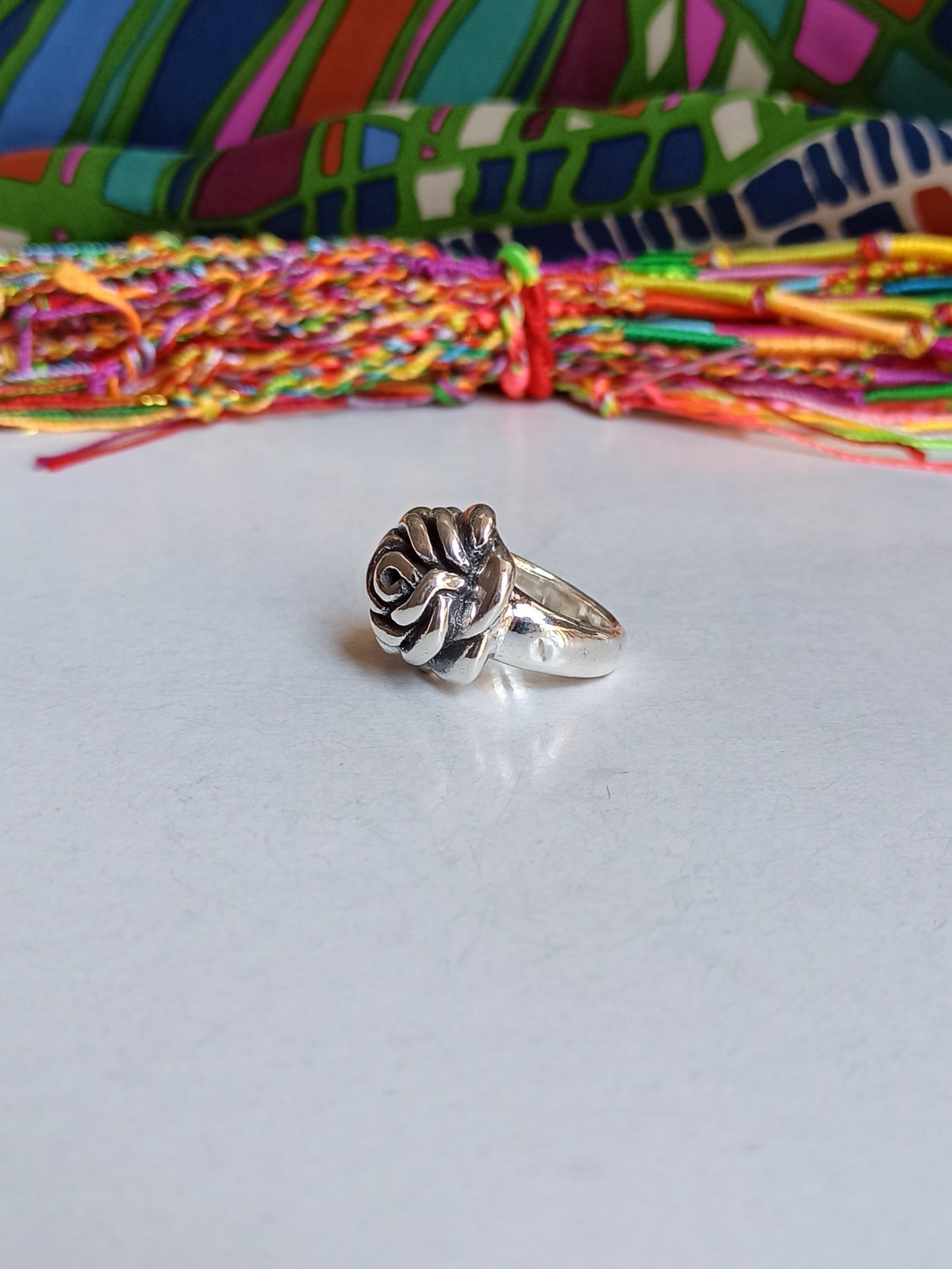 925 silver flower ring D56