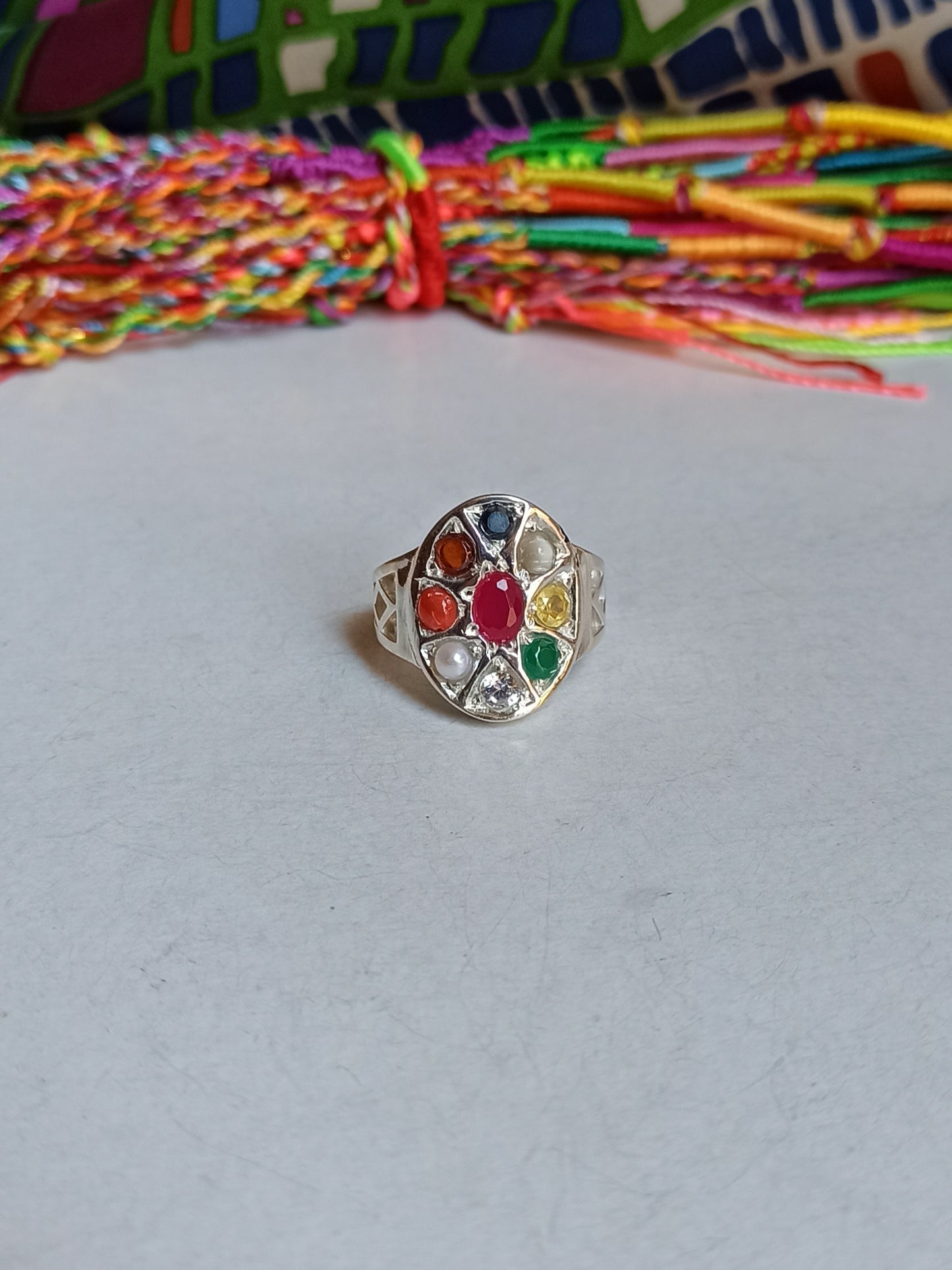 Navaratna D61 925 silver ring