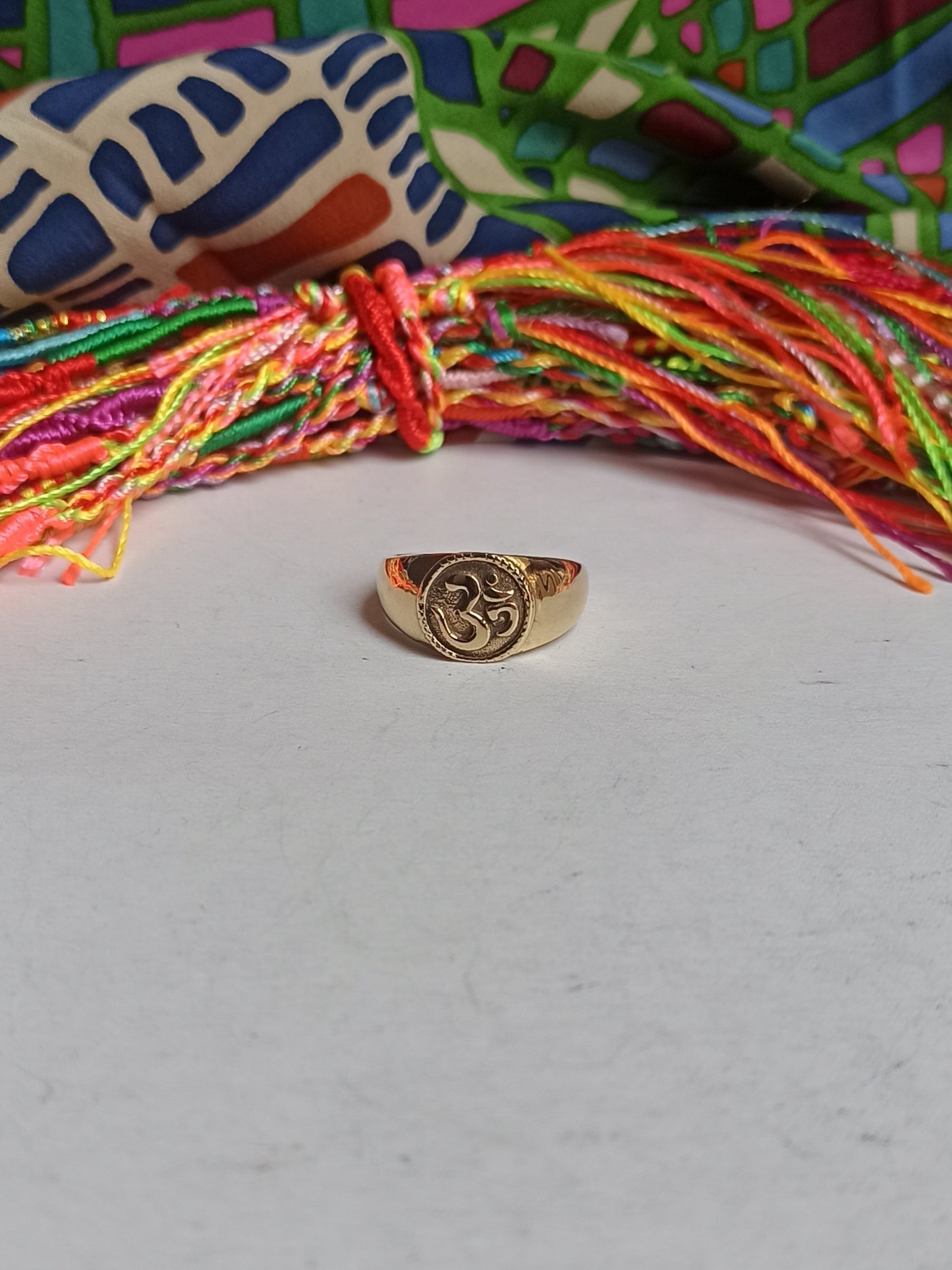 Golden ohm hom om boho ring