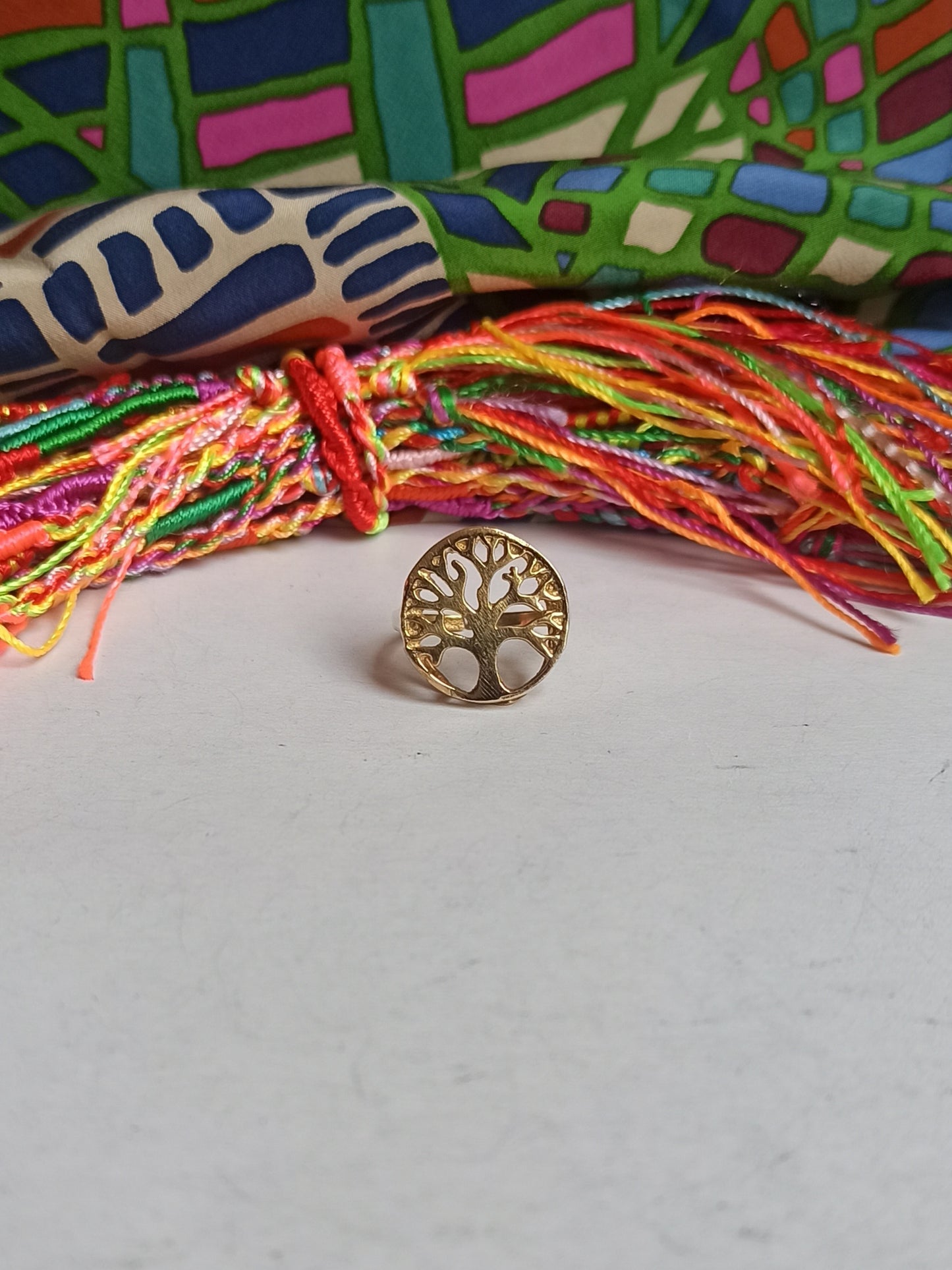 Tree of life golden boho ring