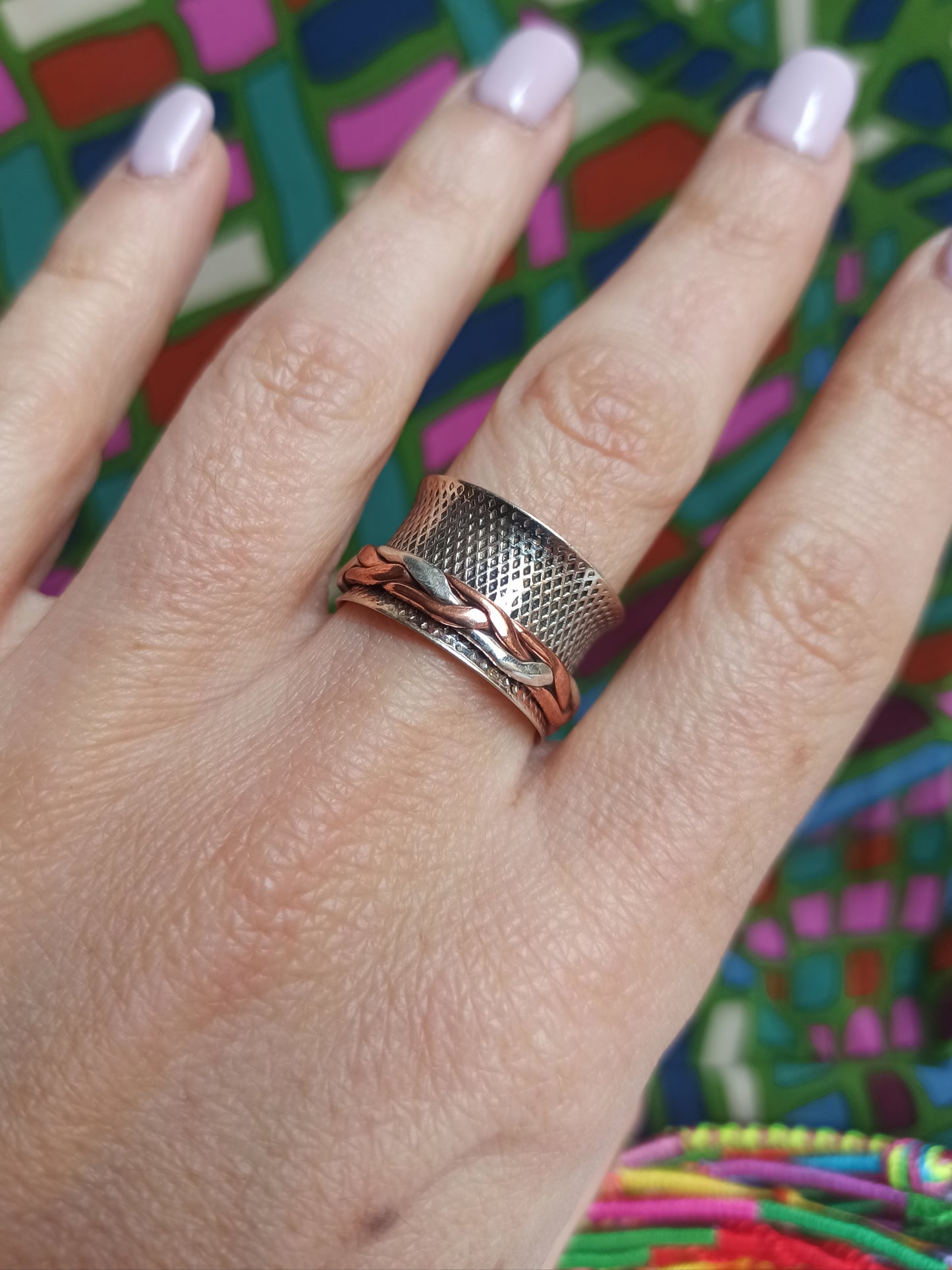 925 silver meditation band ring