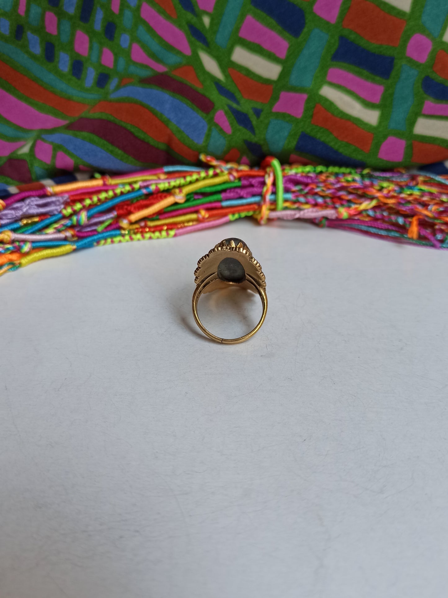 Long oval boho band ring