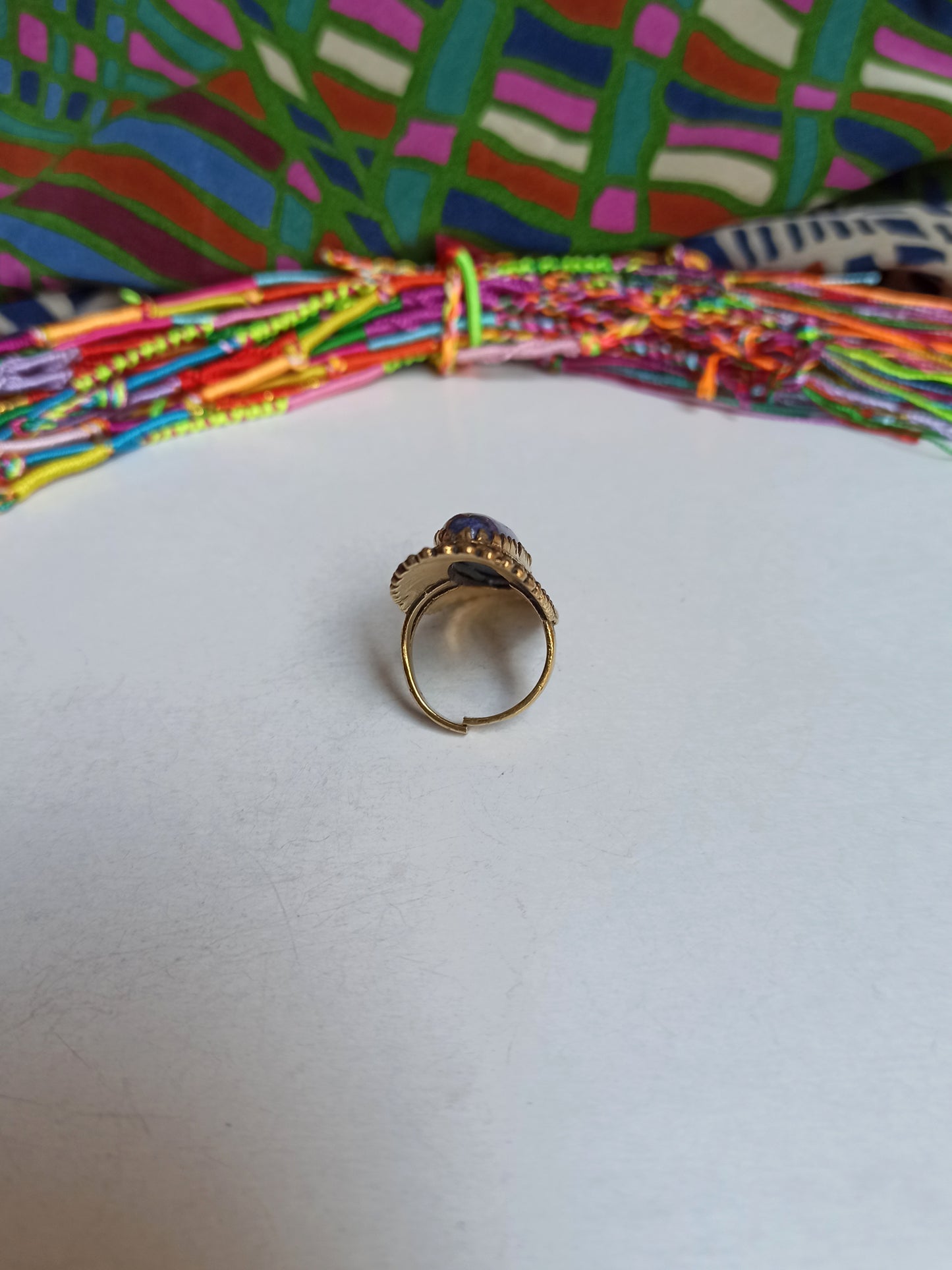 Long oval boho band ring