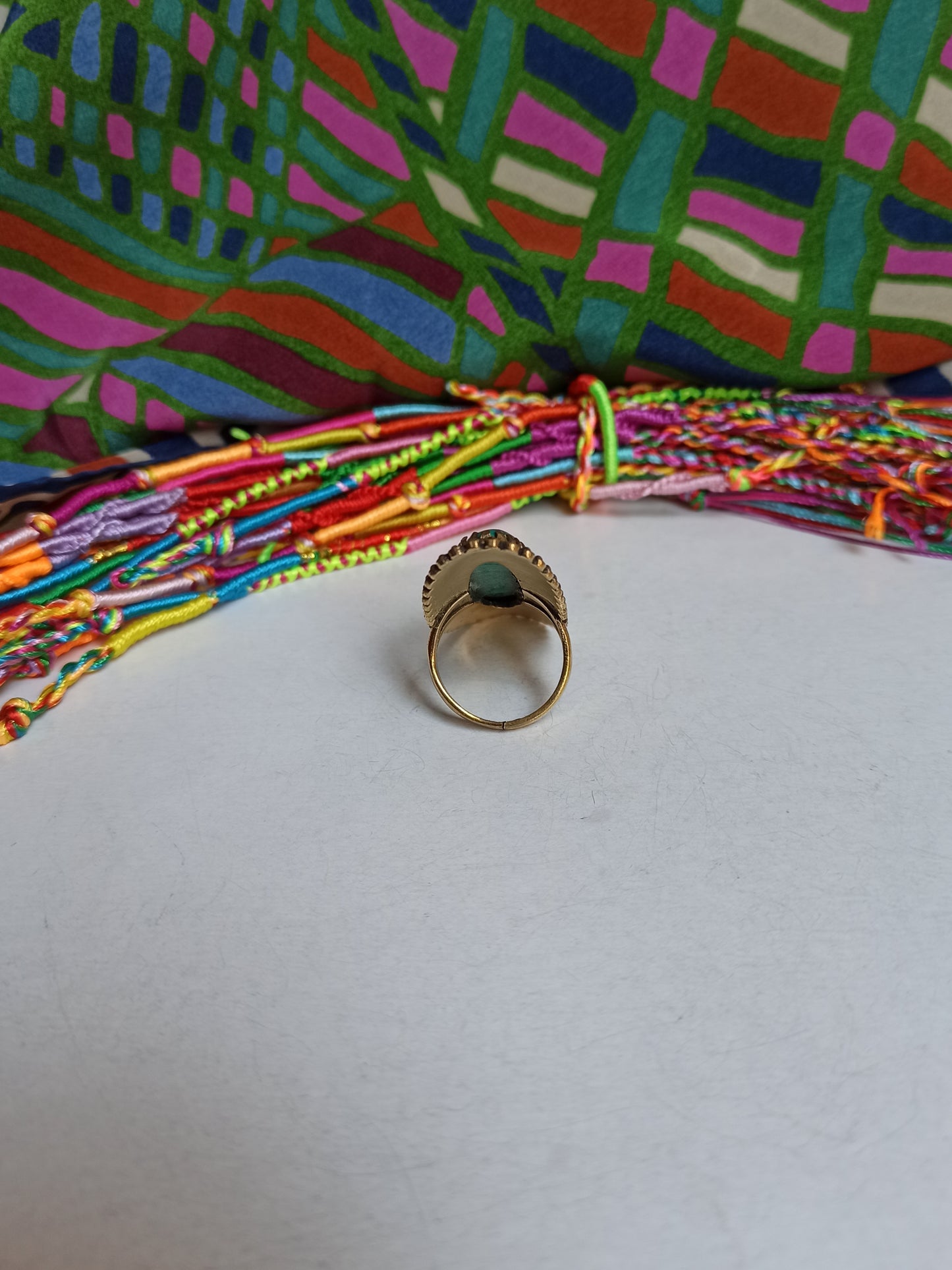 Long oval boho band ring