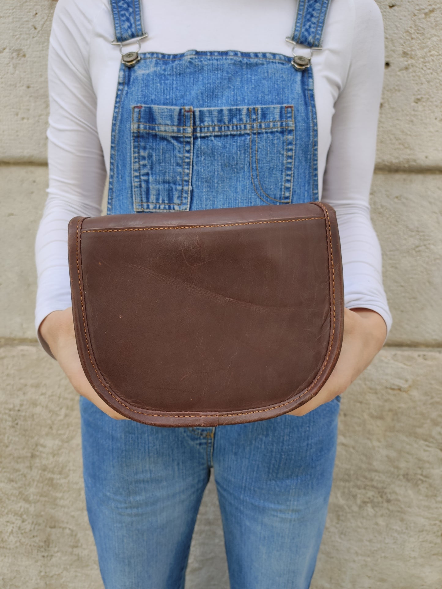 Brown leather bag 18PE