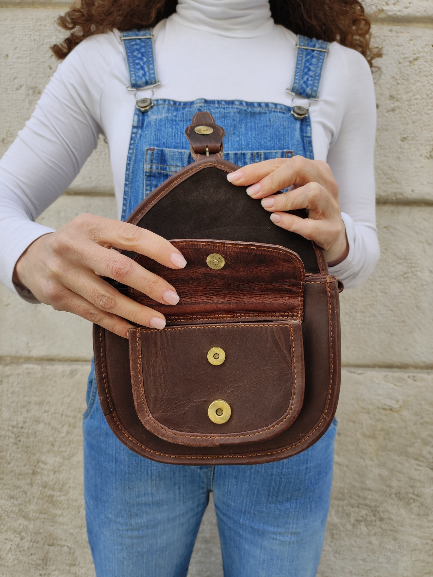 Brown leather bag 18PE