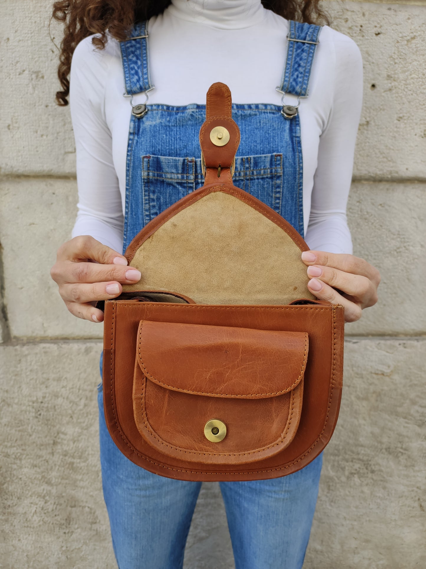 Brown leather bag 19PE