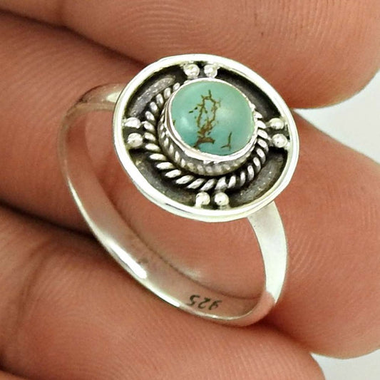 925 silver turquoise circle ring