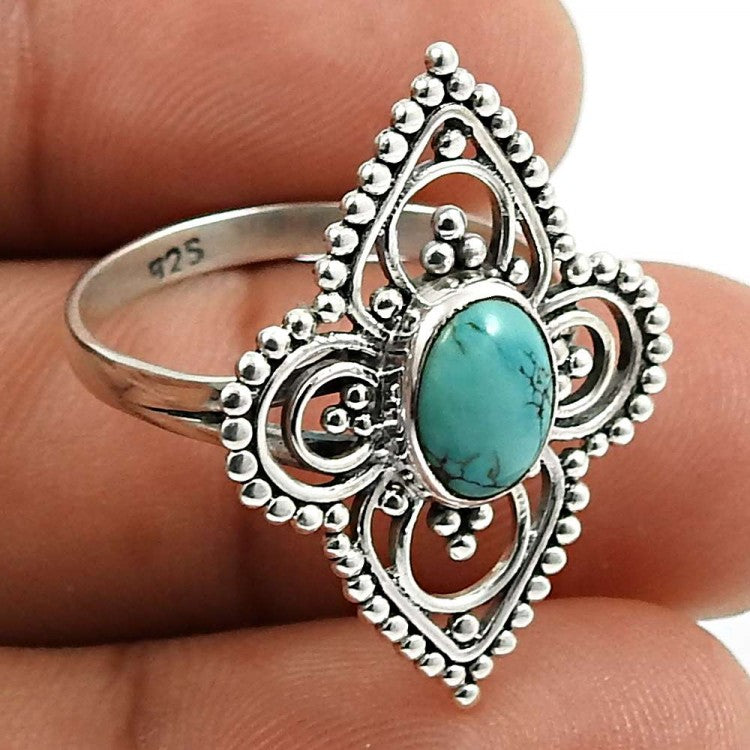 Turquoise lace ring