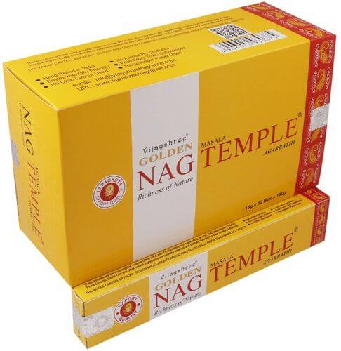 Golden Nag Temple incense case 15 grams