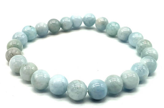 Aquamarine hard stone stretch bracelet