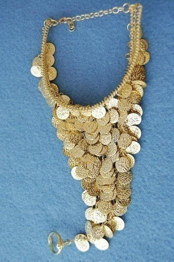 Belly dance golden medallion anklet