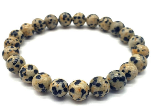 Dalmatian jasper stretch bracelet